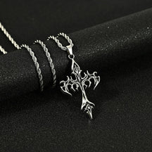 Hip Hop Necklace Jewelry Men's Popular Street Cross Personality Bouncing Alloy Pendant Sweater Chain Wholesale