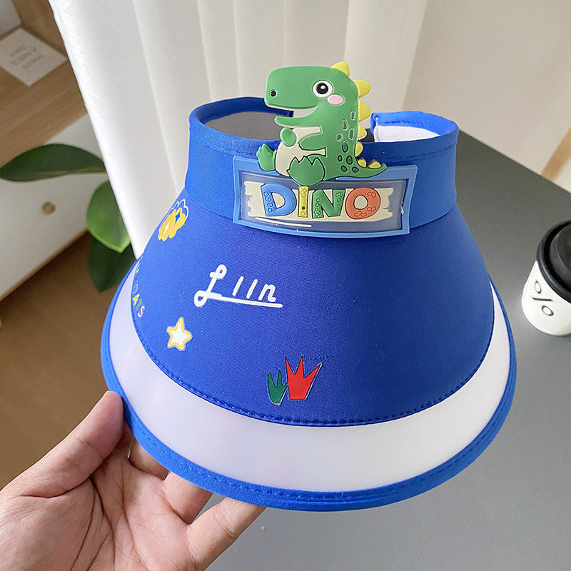 Hot selling Animal Children's Sunscreen Cap Solar Rechargeable Cap New UV Protection Empty Top Sun Hat with Fan
