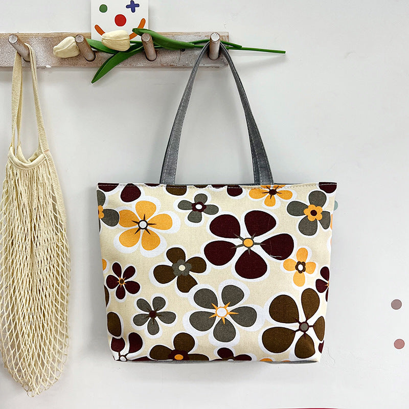 Manufacturer's New Printed Canvas Bag Wholesale Leisure Commuter Women's Fashion Portable Underarm Bag Cross-border Foreign Trade Women's Bag