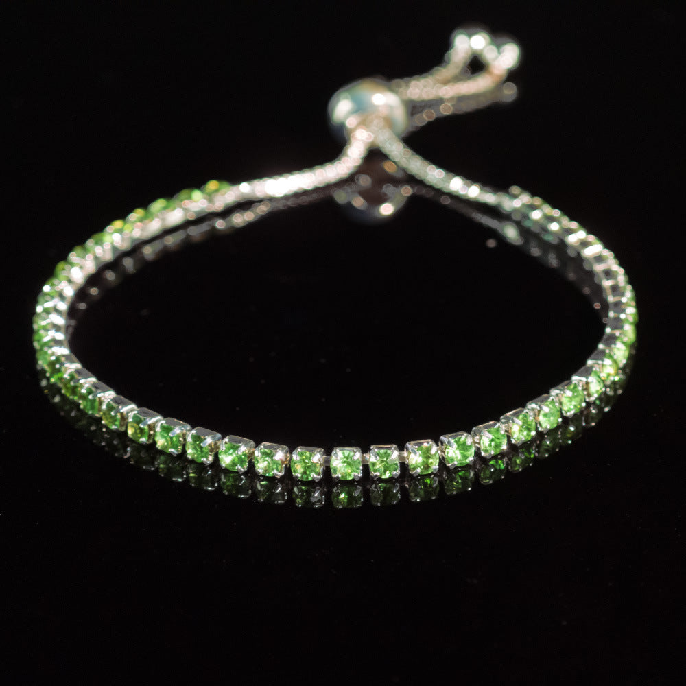 Cross-border Explosive Zircon Tennis Bracelet Adjustable Full Diamond Bracelet Light Luxury High-end Women's Bracelet Jewelry Women
