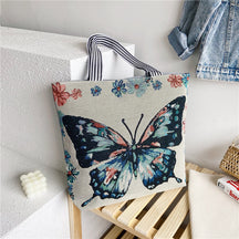 Foreign Trade Ethnic Style Retro Portable Canvas Bag Large Embroidery Shopping Fashion Shoulder Women's Bag New Matai Tote Bag