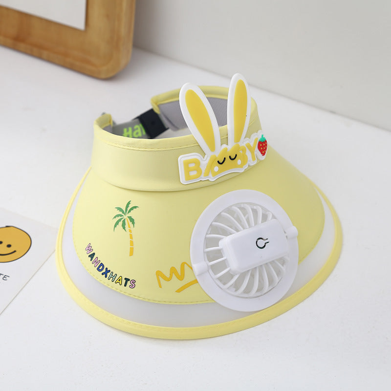 Hot selling Animal Children's Sunscreen Cap Solar Rechargeable Cap New UV Protection Empty Top Sun Hat with Fan