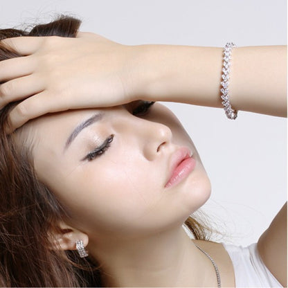 Popular Wish Foreign Trade Europe, America and Rome Bracelet Women's Zircon Crystal New Bracelet Ring Diamond Fashion Jewelry Full of Diamonds