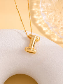 Hot-selling Balloon Glossy Letter Necklace Chubby Pendant European and American Fashion Simple Collarbone Chain
