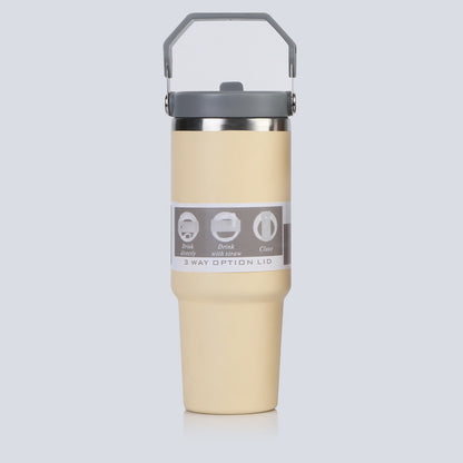 Car Cup 30oz Bingba Cup 304 Stainless Steel Thermos Cup Double Drinking Straw Cup Car Thermal Insulation Cold Cup