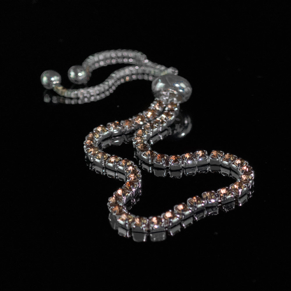 Cross-border Explosive Zircon Tennis Bracelet Adjustable Full Diamond Bracelet Light Luxury High-end Women's Bracelet Jewelry Women