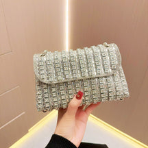 New Cross-border Celebrity Banquet Bag Chain Hand Bag Fashion Team Shoulder Messenger Bag Small Bag Diamond Dinner Bag