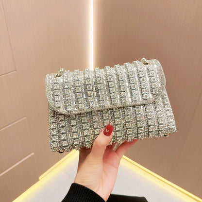 New Cross-border Celebrity Banquet Bag Chain Hand Bag Fashion Team Shoulder Messenger Bag Small Bag Diamond Dinner Bag