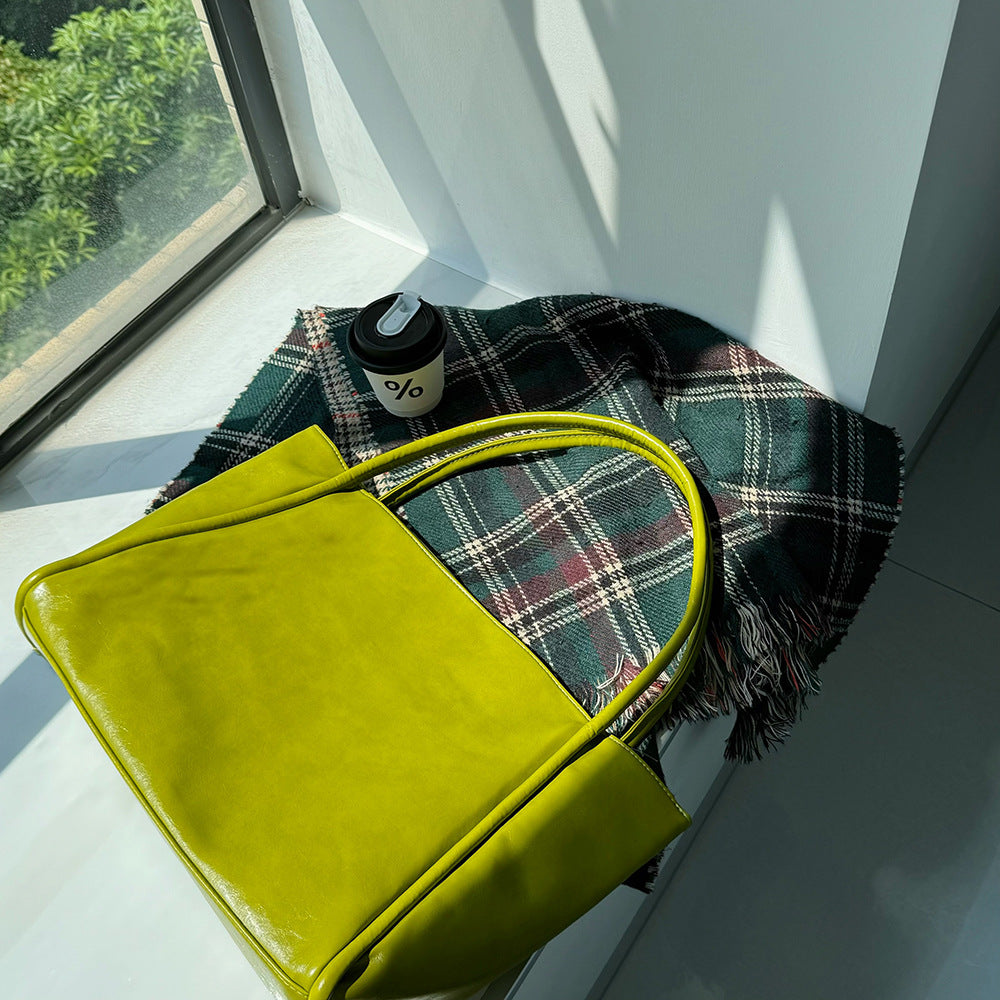 Foreign Trade Cross-border Bag Women's New Hand-held Shoulder Large-capacity Versatile Leisure Underarm Bag Commuter Campus Tote Bag