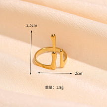 Hot Selling High-grade Stainless Steel Ring Opening Retro Geometric Line Ring Hydraulic Titanium Steel Jewelry Spot