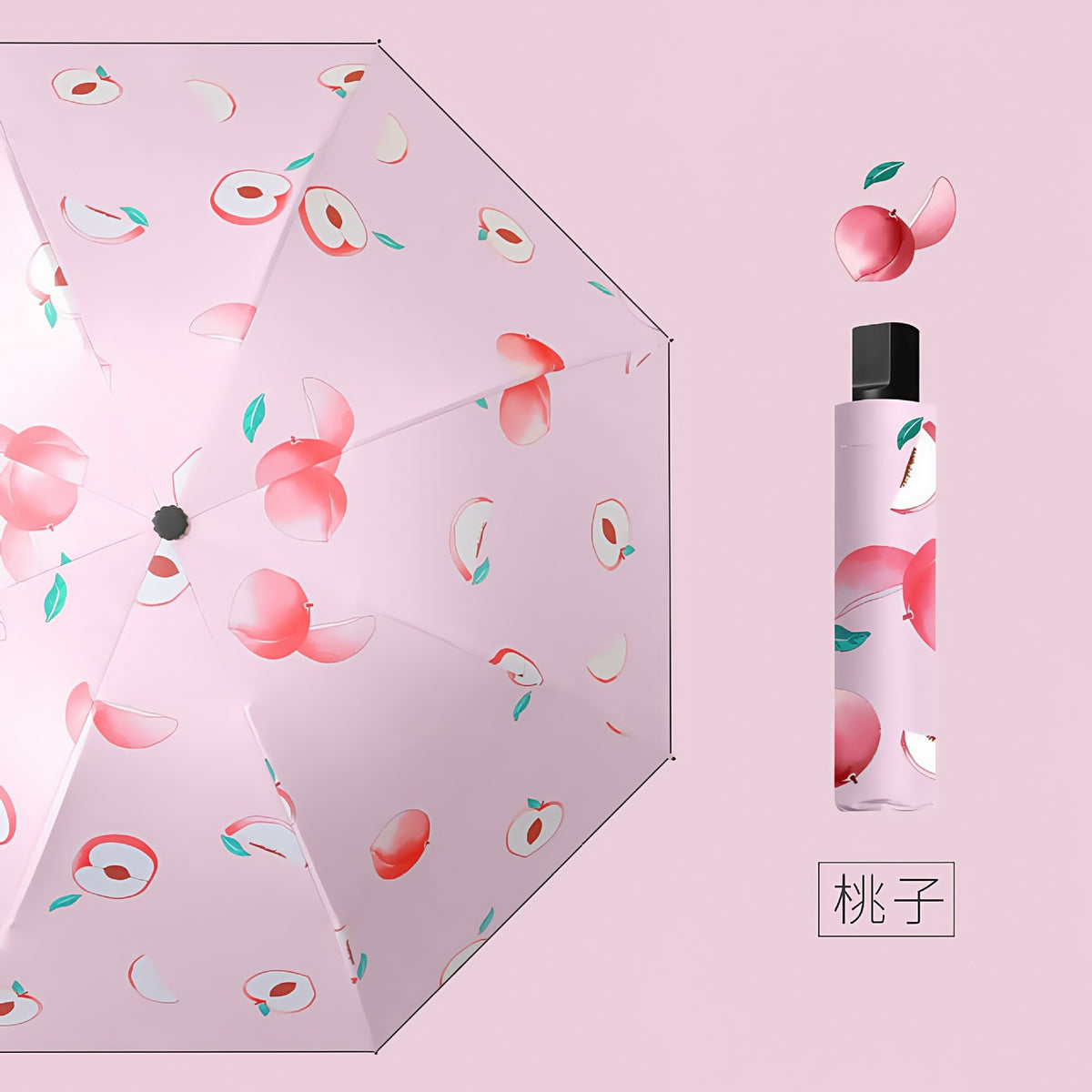 Fruit Thickened Umbrella Sun Umbrella Anti-ultraviolet Vinyl Wholesale Simple Parasol Umbrella Sunshine and Rain Dual-purpose Folding