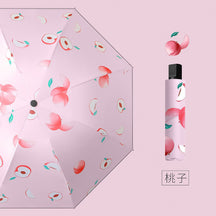 Fruit Thickened Umbrella Sun Umbrella Anti-ultraviolet Vinyl Wholesale Simple Parasol Umbrella Sunshine and Rain Dual-purpose Folding