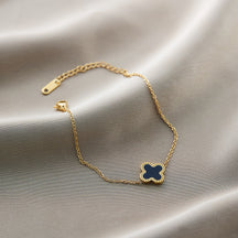 Warm Jian Does Not Fade Cross-border Hot-selling Titanium Steel Bracelet Women's Five-leaf Clover with Diamonds Ins Wind Personality 18K Vacuum Plating