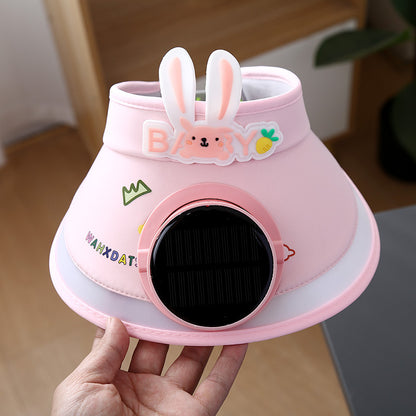 Hot selling Animal Children's Sunscreen Cap Solar Rechargeable Cap New UV Protection Empty Top Sun Hat with Fan