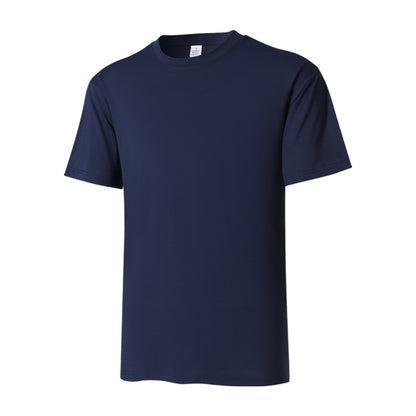 Cross-border Special European Size Quick-drying Round Neck Short-sleeved T-shirt for Men and Women Foreign Trade TikTok Polyester Ammonia Elastic Short T Wholesale