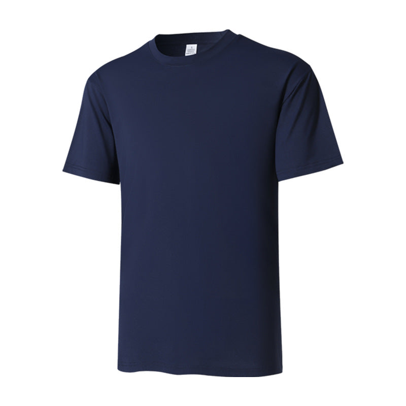 Cross-border Special European Size Quick-drying Round Neck Short-sleeved T-shirt for Men and Women Foreign Trade TikTok Polyester Ammonia Elastic Short T Wholesale