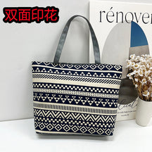 Foreign Trade New Canvas Bag Large-capacity Women's Bag Printed Handbag Ethnic Style Literary and Artistic Student Bag Shopping Bag