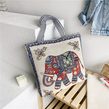Foreign Trade Ethnic Style Retro Portable Canvas Bag Large Embroidery Shopping Fashion Shoulder Women's Bag New Matai Tote Bag