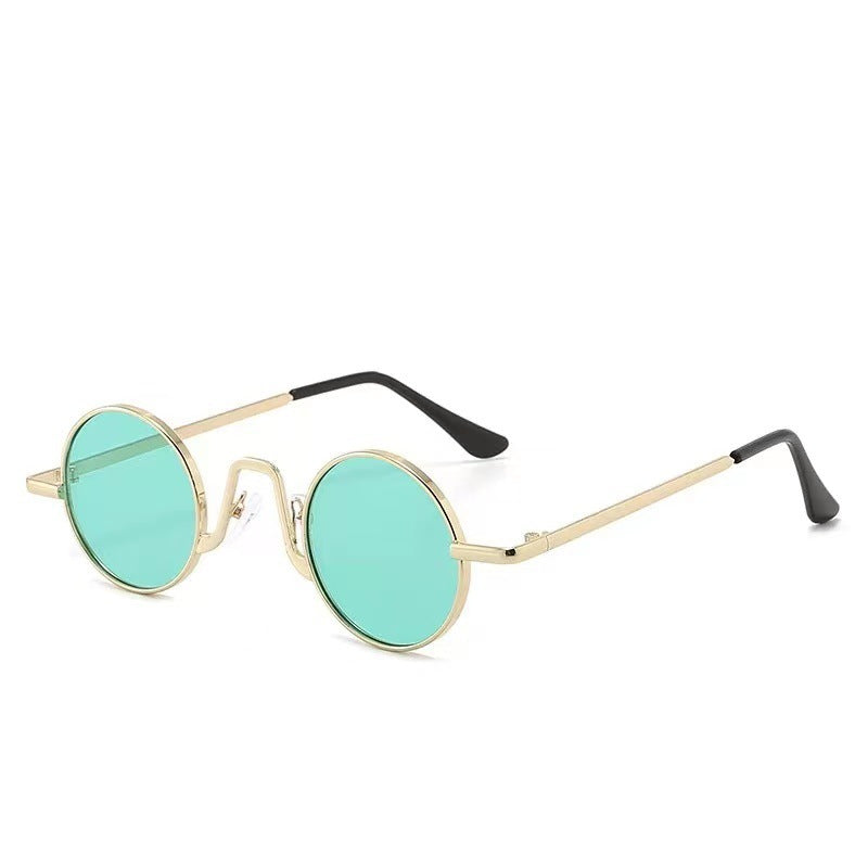 Vintage Hip Hop Sunglasses Small Frame Round Douyin Internet Celebrity Street Shot Mini Small Glasses Funny Sunglasses Small Prince Glasses