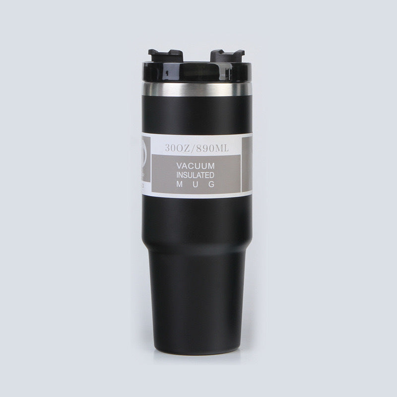 Car Cup 30oz Bingba Cup 304 Stainless Steel Thermos Cup Double Drinking Straw Cup Car Thermal Insulation Cold Cup