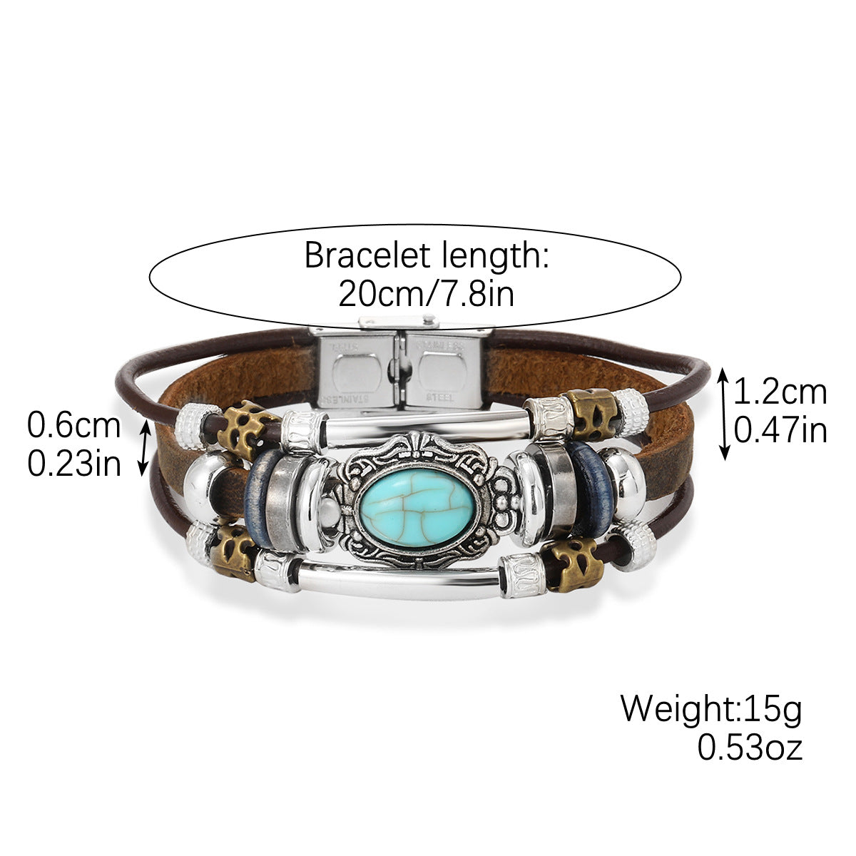 Special Foreign Trade Europe and The United States Popular Beaded Bracelet Women's Set Bohemian Ethnic Style Turquoise Bracelet