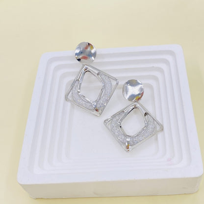 XP17 Exquisite Super Flash Mesh Yarn Zircon Earrings Women's Ins Trendy Light Luxury Niche High-end Design Pendant Stud Earrings