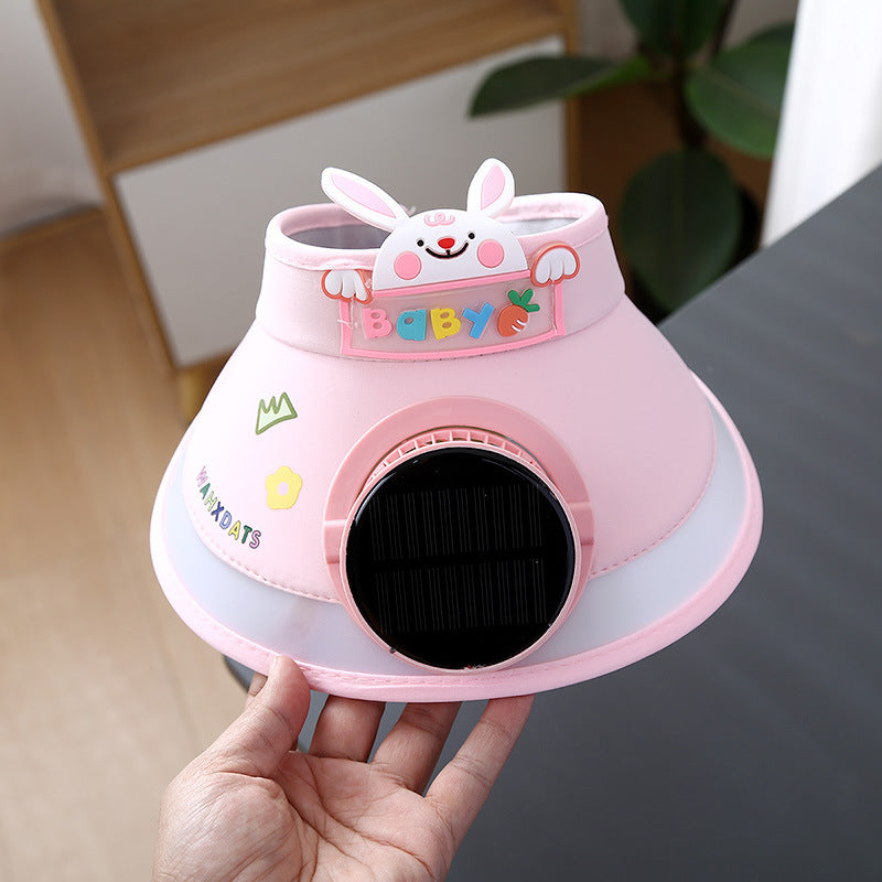 Hot selling Animal Children's Sunscreen Cap Solar Rechargeable Cap New UV Protection Empty Top Sun Hat with Fan