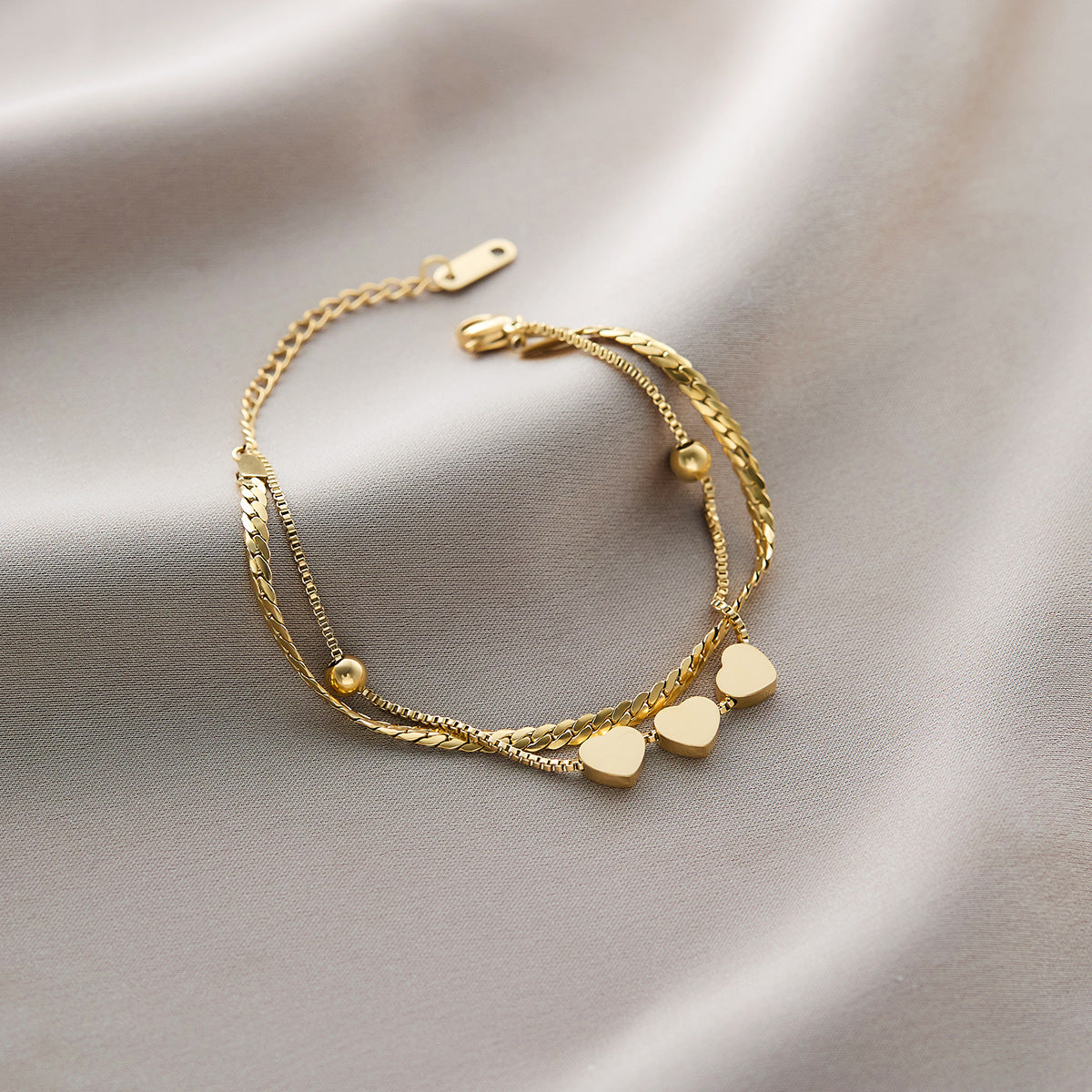 Warm Jian Does Not Fade Cross-border Hot-selling Titanium Steel Bracelet Women's Five-leaf Clover with Diamonds Ins Wind Personality 18K Vacuum Plating