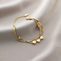 Warm Jian Does Not Fade Cross-border Hot-selling Titanium Steel Bracelet Women's Five-leaf Clover with Diamonds Ins Wind Personality 18K Vacuum Plating