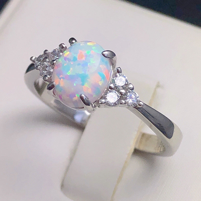 Ring Popular Hot Selling European and American Rings Female Opal Ring Wholesale