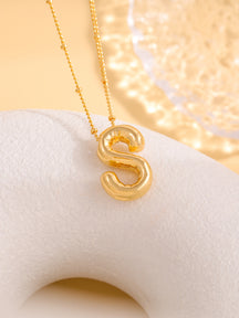 Hot-selling Balloon Glossy Letter Necklace Chubby Pendant European and American Fashion Simple Collarbone Chain
