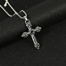 Hip Hop Necklace Jewelry Men's Popular Street Cross Personality Bouncing Alloy Pendant Sweater Chain Wholesale