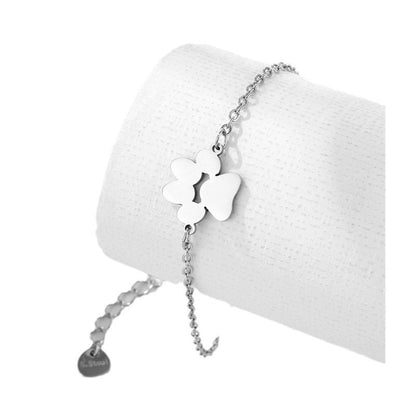 Hot-selling European and American Pet Design Sense Footprint Necklace Personalized Stainless Steel Private Customizable Name Pendant
