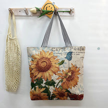 New Gold Silk Single-sided Cloth Bag Foreign Trade Fashion Shoulder Women's Bag Cute Shopping Bag Cross-border Supply Literary Canvas Bag