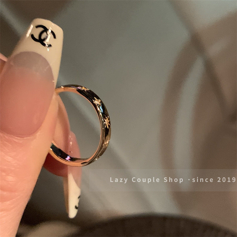 Korean Light Luxury High-end Zircon Pearl Ring Women's Retro Niche Design Bow Ring Ring Open Jewelry
