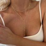Europe and The United States Cross-border Fashion Simple Geometric Fringed Round Beads Clavicle Multi-layer Temperament Explosion Long Necklace Wholesale