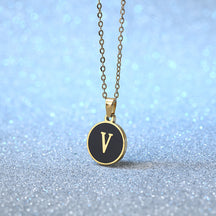 Foreign Trade Hot-selling Ins Wind Simple Alloy, English Letter Necklace Pendant Round Item Pendant 26 Letter Necklace