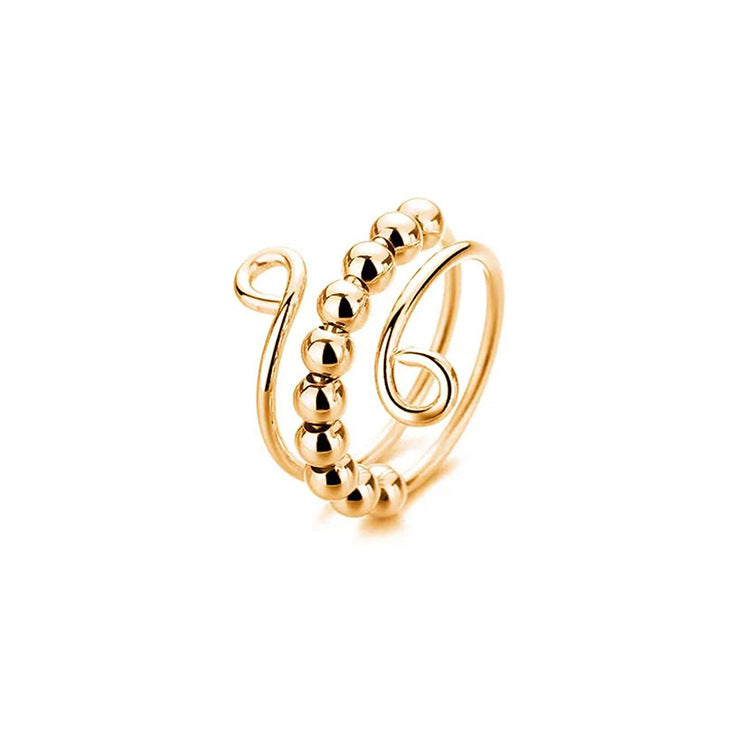 Amazon Explosion, Decompression and Anti-anxiety, Titanium Steel Bead Rotating Ring, Open Bead Ring