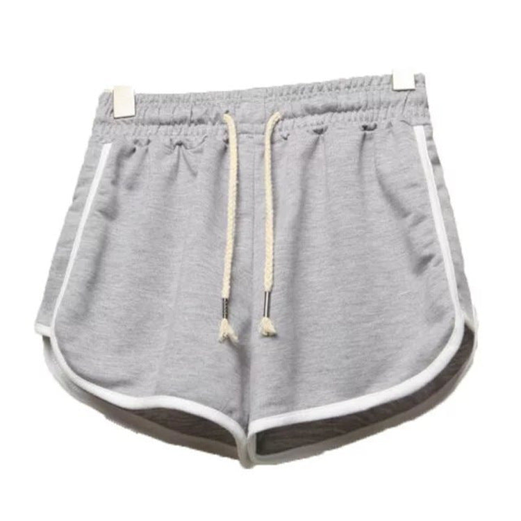 New Sports Shorts Women's European, American and Foreign Trade Home Leisure Solid Color Beach Pants Large Size Running Yoga Shorts