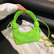 2025 Women's Bag New Cross-border Korean Fashion Knotted Bag Texture Woven Multi-color Popular Messenger Handbag