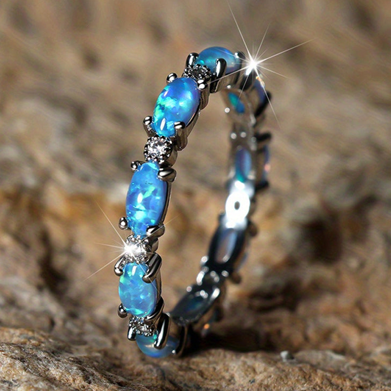 Ring Popular Hot Selling European and American Rings Female Opal Ring Wholesale
