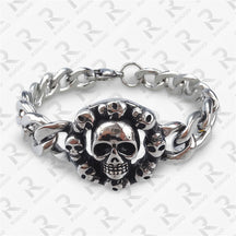 Amazon Vintage Celtic Knot Skull Stainless Steel Cuban Bracelet Cross Punk Men's Jewelry, Popular