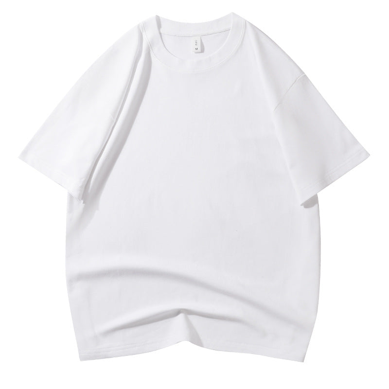 210G Pure Cotton T-shirt Round Neck Solid Color Men's and Women's Same Bottoming Shirt Half-sleeved Spot Short-sleeved T-shirt Casual Summer