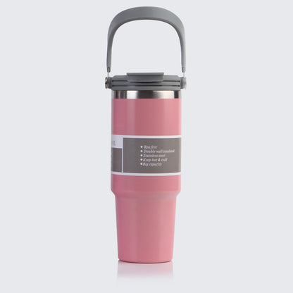 Car Cup 30oz Bingba Cup 304 Stainless Steel Thermos Cup Double Drinking Straw Cup Car Thermal Insulation Cold Cup