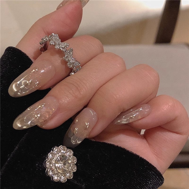 Korean Light Luxury High-end Zircon Pearl Ring Women's Retro Niche Design Bow Ring Ring Open Jewelry