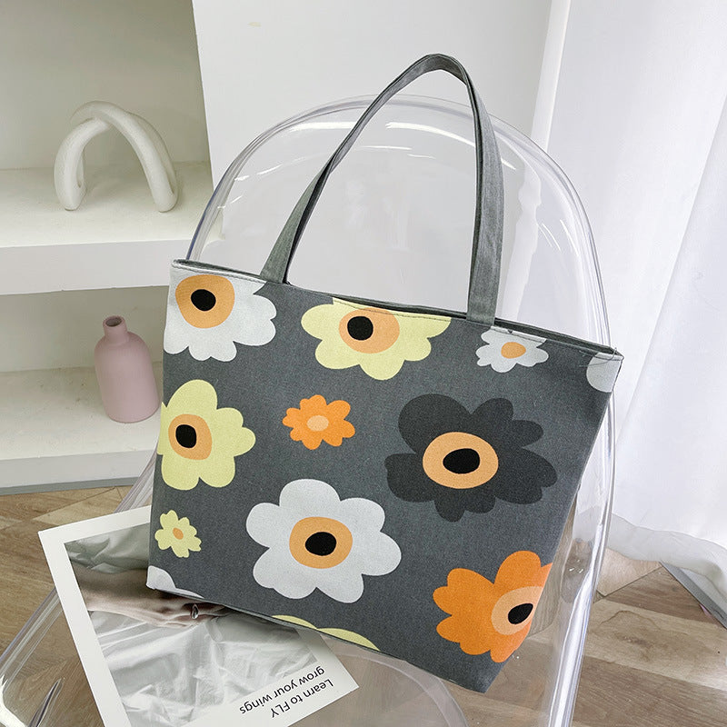 Foreign Trade New Canvas Bag Large-capacity Women's Bag Printed Handbag Ethnic Style Literary and Artistic Student Bag Shopping Bag