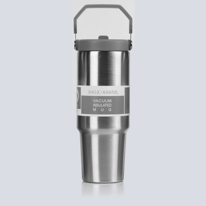 Car Cup 30oz Bingba Cup 304 Stainless Steel Thermos Cup Double Drinking Straw Cup Car Thermal Insulation Cold Cup
