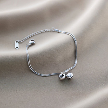 Warm Jian Does Not Fade Cross-border Hot-selling Titanium Steel Bracelet Women's Five-leaf Clover with Diamonds Ins Wind Personality 18K Vacuum Plating