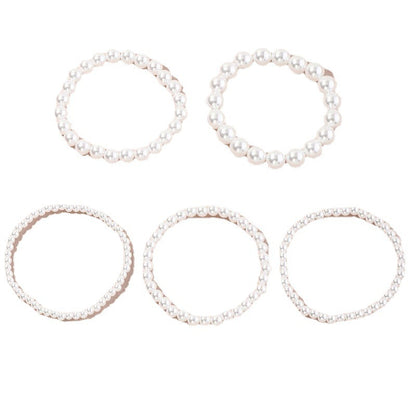 XP17 Cross-border Hot-selling Imitation Pearl Beaded Bracelet Women's 4/6/8/10/14MM Elastic Rope Bracelet Hand Jewelry