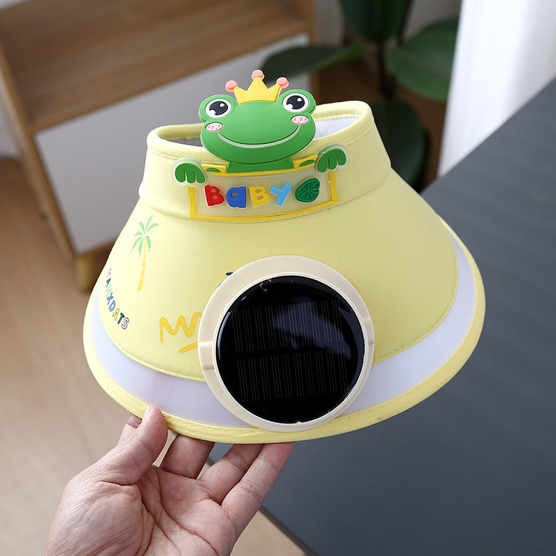 Hot selling Animal Children's Sunscreen Cap Solar Rechargeable Cap New UV Protection Empty Top Sun Hat with Fan
